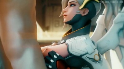 Порно из игры Овервоч с Сомброй